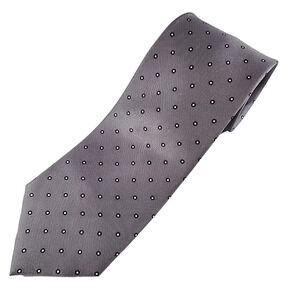 Chaps Gray with White Polka Dots Necktie - Like New